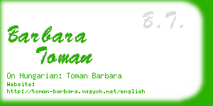 barbara toman business card